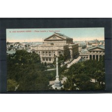 CIUDAD DE BUENOS AIRES ANTIGUA TARJETA POSTAL PLAZA LAVALLE Y TEATRO COLON